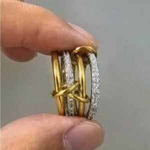 Elegant Gold and Silver Women's Ring Set